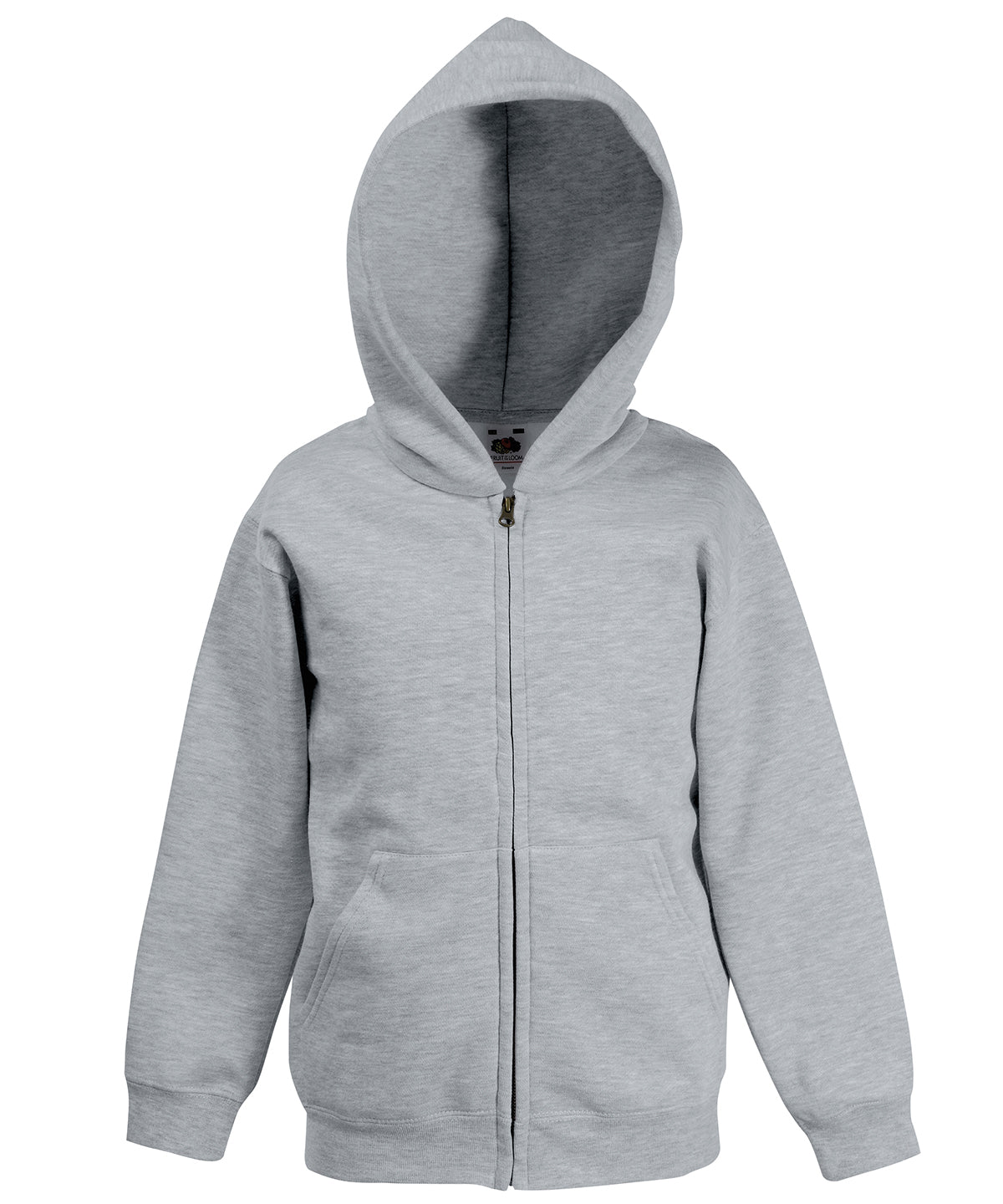 Tryck din logga på Hoodies från Fruit of the Loom - Anpassa Fruit Of The Loom - Klassisk Hoodie för barn i färgen Ljunggrå för företag, föreningar och privatpersoner