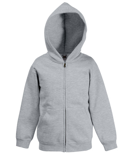 Tryck din logga på Hoodies från Fruit of the Loom - Anpassa Fruit Of The Loom - Klassisk Hoodie för barn i färgen Ljunggrå för företag, föreningar och privatpersoner