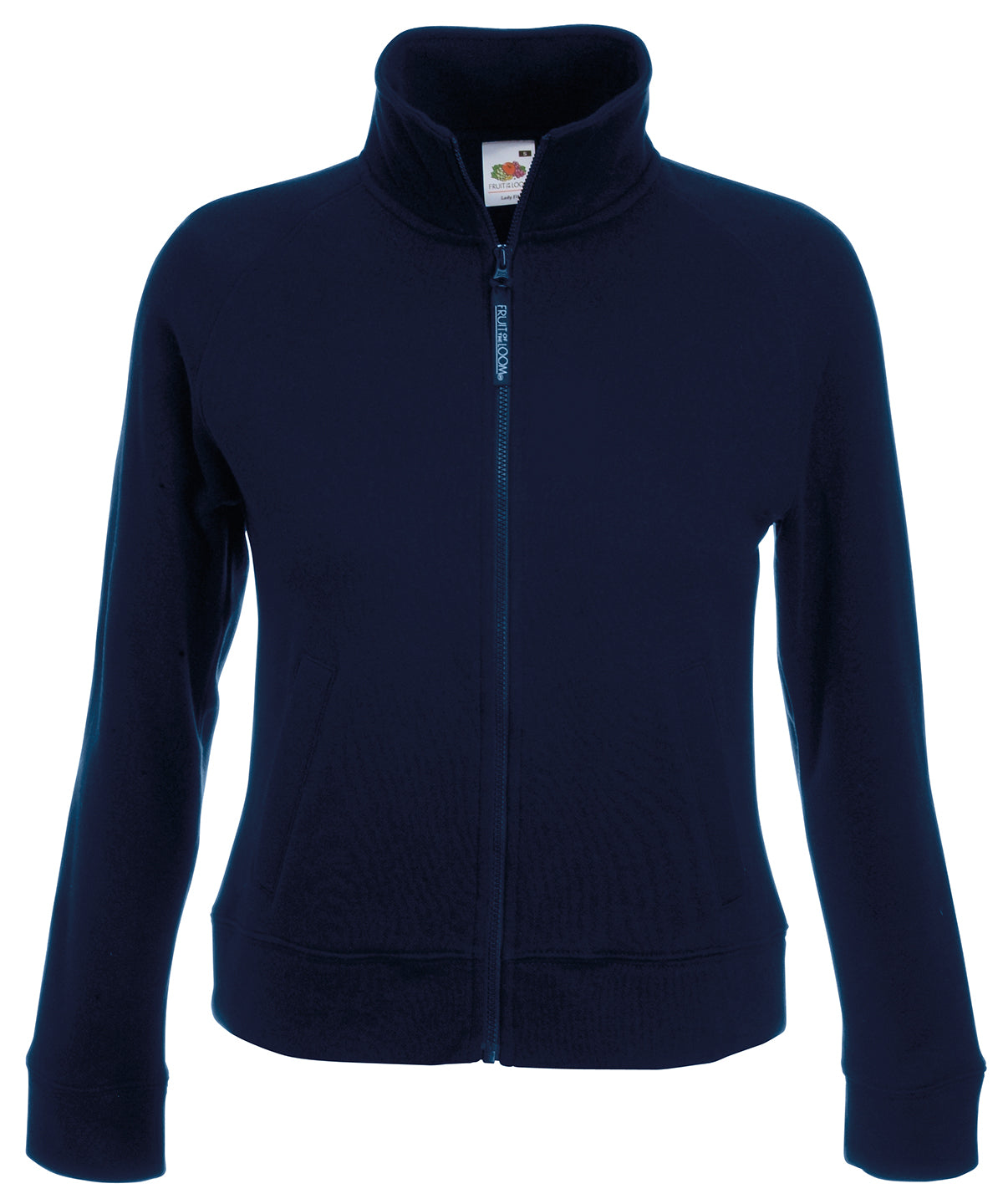 Tryck din logga på Sweatshirts från Fruit of the Loom - Anpassa Fruit Of The Loom - Premium 70/30 sweatshirt tröja för damer i färgen Marinblå för företag, föreningar och privatpersoner