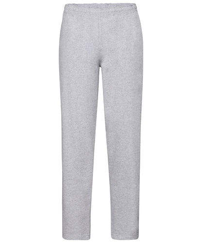 Tryck din logga på Mjukisbyxor från Fruit of the Loom - Anpassa Klassiska 80/20-sweatpants med öppna ben i färgen Ljunggrå för företag, föreningar och privatpersoner