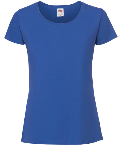 Tryck din logga på T-shirts från Fruit of the Loom - Anpassa Iconic 195 Premium T-shirt – Dam i färgen Royal M för företag, föreningar och privatpersoner