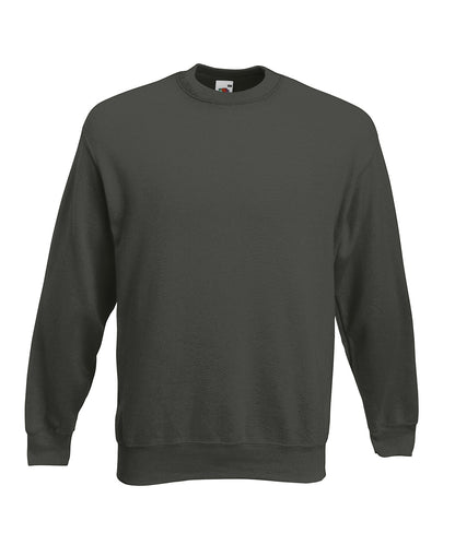 Tryck din logga på Sweatshirts från Fruit of the Loom - Anpassa Fruit Of The Loom - Premium 70/30 set-in sweatshirt i färgen Mörkgrå för företag, föreningar och privatpersoner