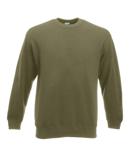 Tryck din logga på Sweatshirts från Fruit of the Loom - Anpassa Fruit Of The Loom - Premium 70/30 set-in sweatshirt i färgen Oliv för företag, föreningar och privatpersoner