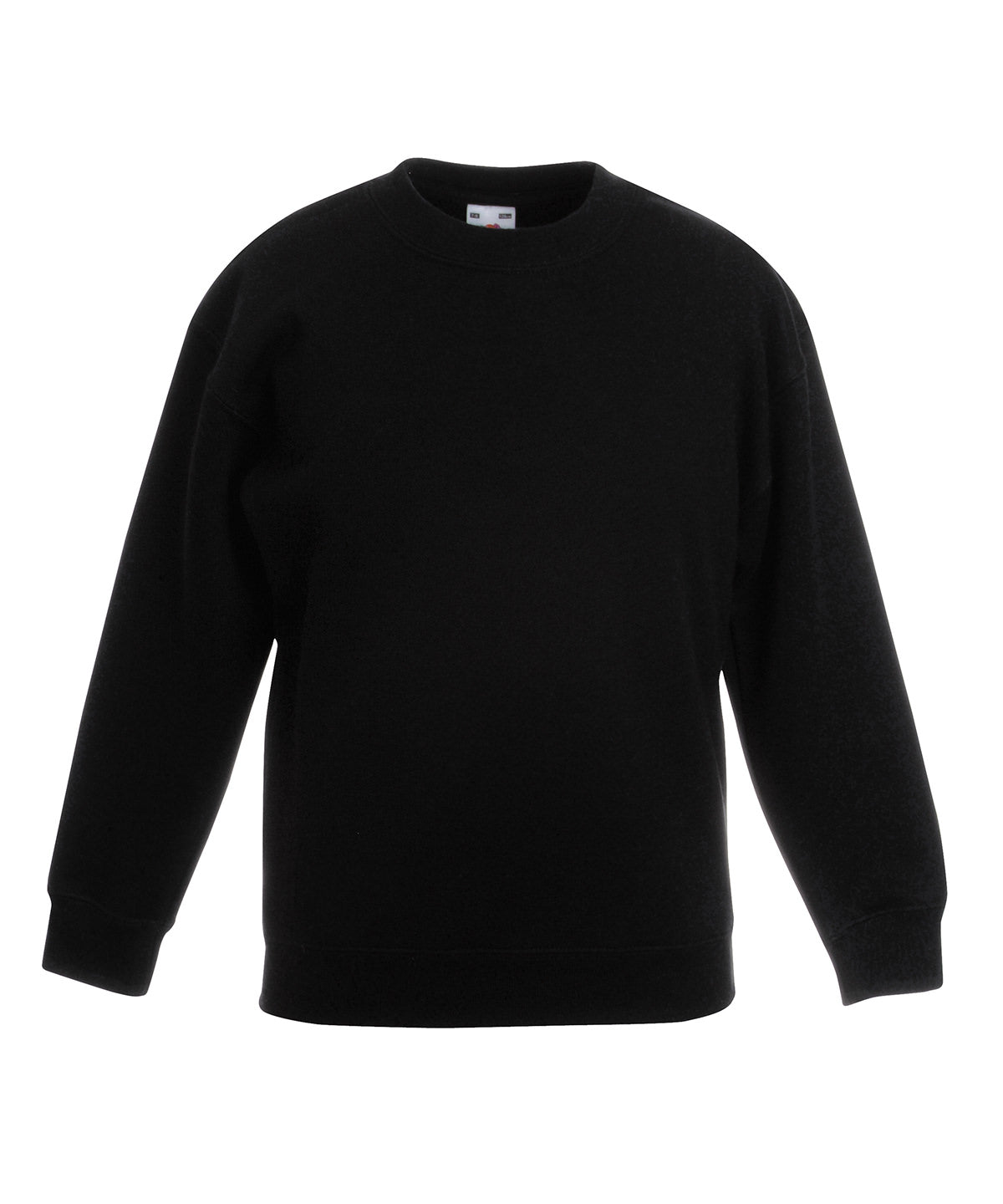 Tryck din logga på Sweatshirts från Fruit of the Loom - Anpassa Fruit Of The Loom - Premium-sweatshirt med set-in för barn i färgen Svart för företag, föreningar och privatpersoner