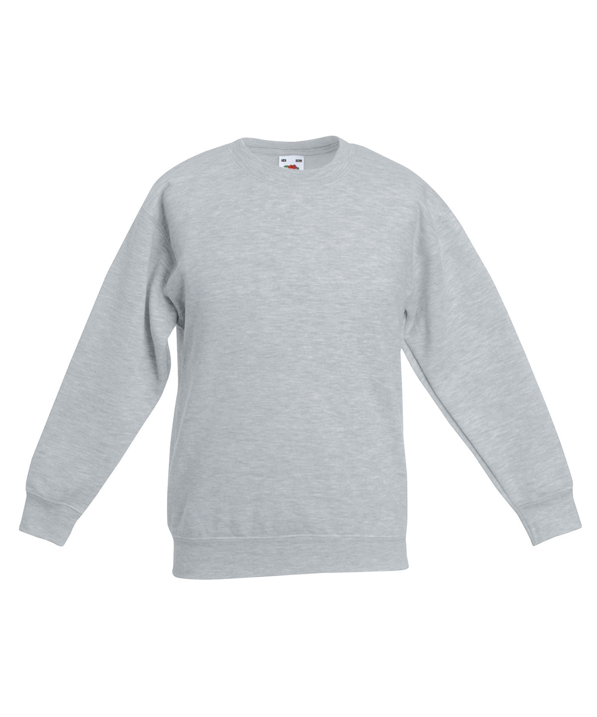 Tryck din logga på Sweatshirts från Fruit of the Loom - Anpassa Fruit Of The Loom - Premium-sweatshirt med set-in för barn i färgen Ljunggrå för företag, föreningar och privatpersoner