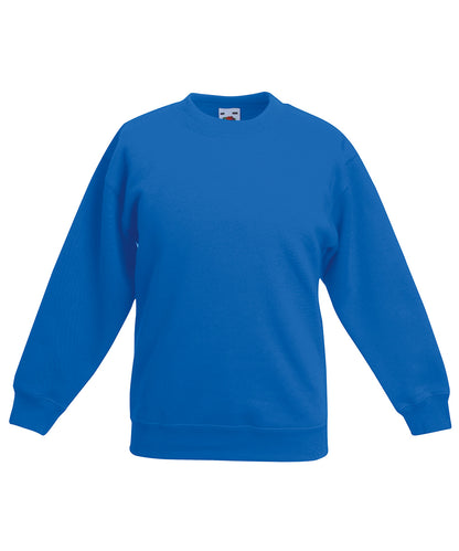 Tryck din logga på Sweatshirts från Fruit of the Loom - Anpassa Fruit Of The Loom - Premium-sweatshirt med set-in för barn i färgen Royal för företag, föreningar och privatpersoner