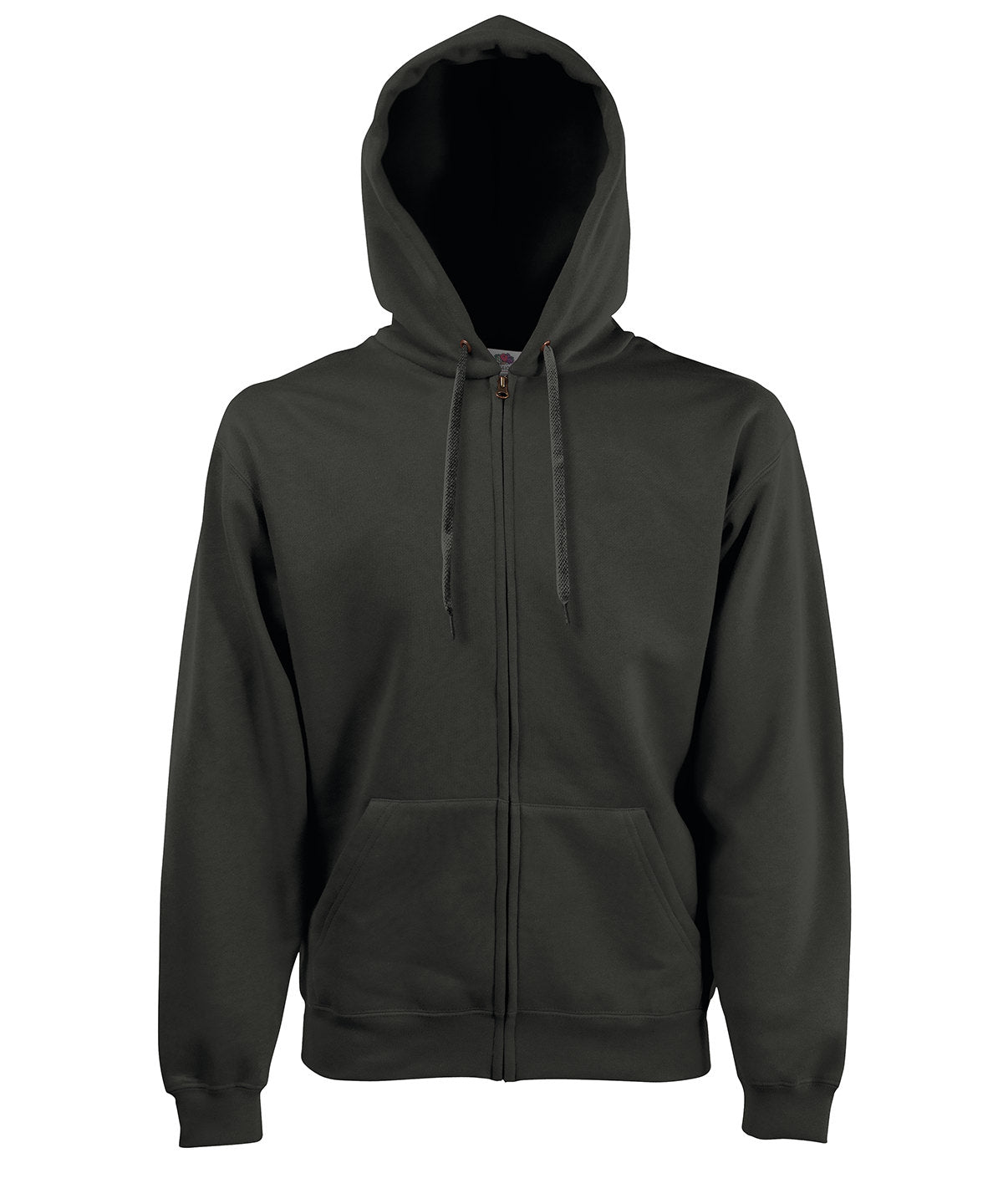 Tryck din logga på Hoodies från Fruit of the Loom - Anpassa Fruit Of The Loom - Premium 70/30 sweatshirt tröja med huva i färgen Mörkgrå för företag, föreningar och privatpersoner