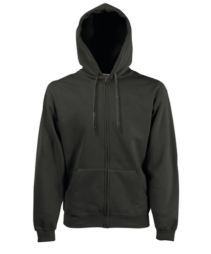 Tryck din logga på Hoodies från Fruit of the Loom - Anpassa Fruit Of The Loom - Premium 70/30 sweatshirt tröja med huva i färgen Mörkgrå för företag, föreningar och privatpersoner