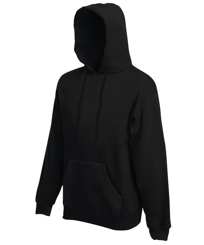 Tryck din logga på Hoodies från Fruit of the Loom - Anpassa Fruit Of The Loom - Premium 70/30 Hoodie i färgen Svart för företag, föreningar och privatpersoner