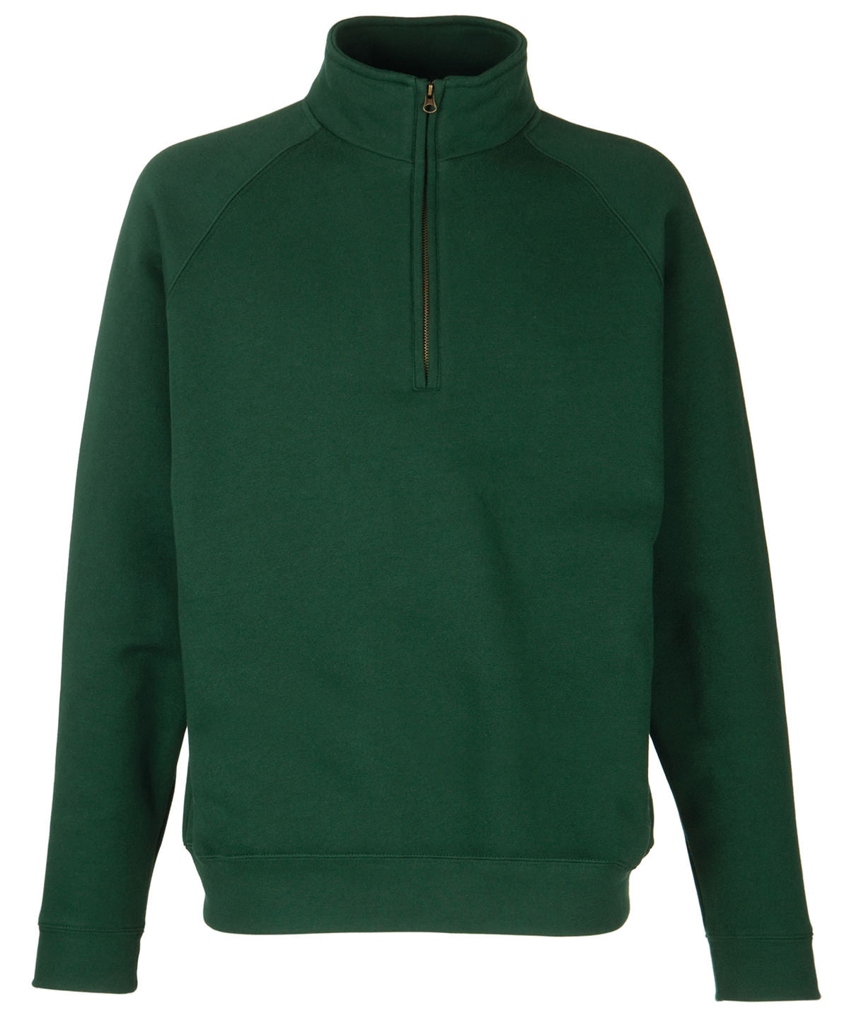 Tryck din logga på Sweatshirts från Fruit of the Loom - Anpassa Fruit Of The Loom - Premium 70/30 sweatshirt med halsringning och dragkedja i färgen Djup grön för företag, föreningar och privatpersoner