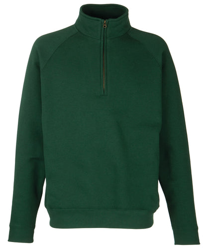 Tryck din logga på Sweatshirts från Fruit of the Loom - Anpassa Fruit Of The Loom - Premium 70/30 sweatshirt med halsringning och dragkedja i färgen Djup grön för företag, föreningar och privatpersoner