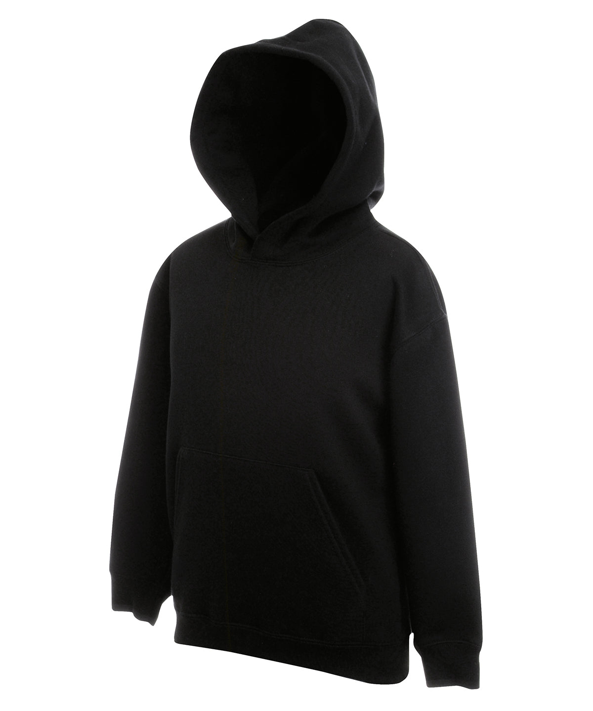 Tryck din logga på Hoodies från Fruit of the Loom - Anpassa Fruit Of The Loom - Premium Hoodie För Barn i färgen Svart för företag, föreningar och privatpersoner