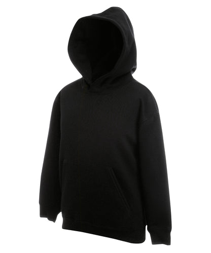 Tryck din logga på Hoodies från Fruit of the Loom - Anpassa Fruit Of The Loom - Premium Hoodie För Barn i färgen Svart för företag, föreningar och privatpersoner