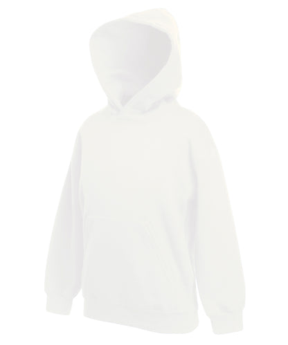 Tryck din logga på Hoodies från Fruit of the Loom - Anpassa Fruit Of The Loom - Premium Hoodie För Barn i färgen Vit för företag, föreningar och privatpersoner