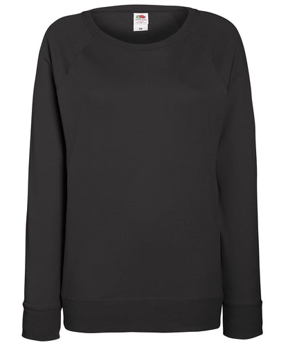 Tryck din logga på Sweatshirts från Fruit of the Loom - Anpassa Fruit Of The Loom - Lätt raglan sweatshirt för damer i färgen Mörkgrå för företag, föreningar och privatpersoner