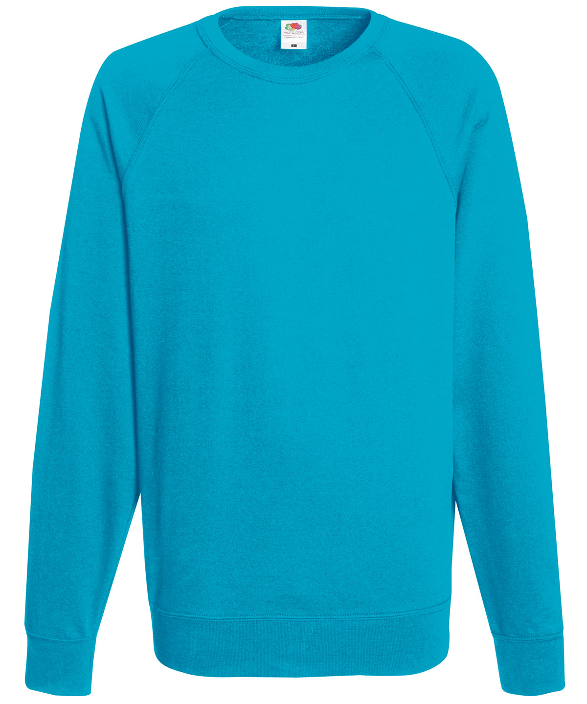 Tryck din logga på Sweatshirts från Fruit of the Loom - Anpassa Fruit Of The Loom - Raglan Sweatshirt i färgen Mellanblå för företag, föreningar och privatpersoner
