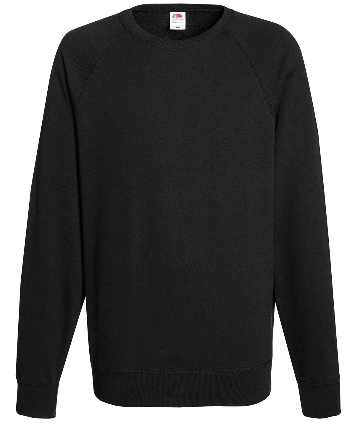 Tryck din logga på Sweatshirts från Fruit of the Loom - Anpassa Fruit Of The Loom - Raglan Sweatshirt i färgen Svart för företag, föreningar och privatpersoner