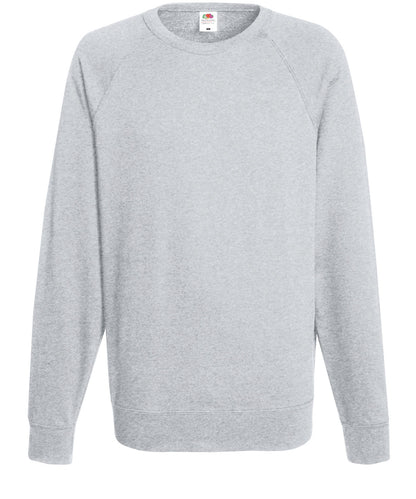 Tryck din logga på Sweatshirts från Fruit of the Loom - Anpassa Fruit Of The Loom - Raglan Sweatshirt i färgen Ljunggrå för företag, föreningar och privatpersoner