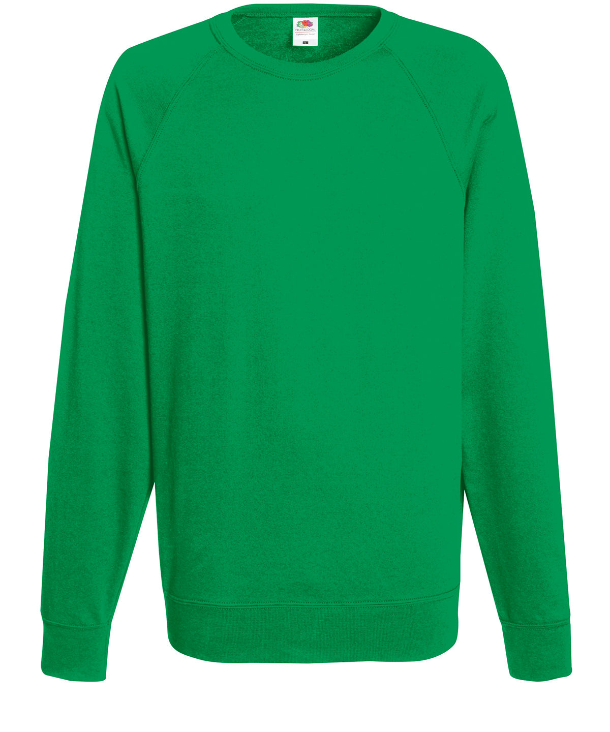 Tryck din logga på Sweatshirts från Fruit of the Loom - Anpassa Fruit Of The Loom - Raglan Sweatshirt i färgen Mellan grön för företag, föreningar och privatpersoner