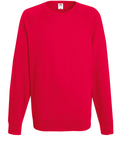 Tryck din logga på Sweatshirts från Fruit of the Loom - Anpassa Fruit Of The Loom - Raglan Sweatshirt i färgen Mellan röd för företag, föreningar och privatpersoner