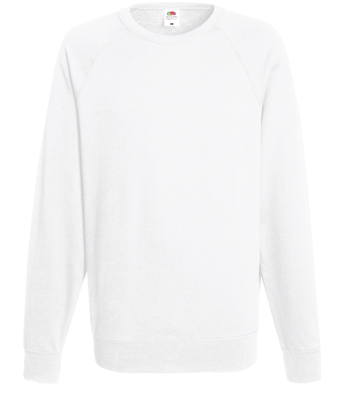 Tryck din logga på Sweatshirts från Fruit of the Loom - Anpassa Fruit Of The Loom - Raglan Sweatshirt i färgen Vit för företag, föreningar och privatpersoner