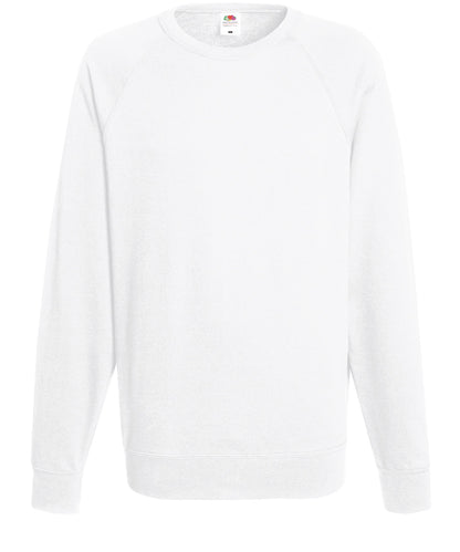 Tryck din logga på Sweatshirts från Fruit of the Loom - Anpassa Fruit Of The Loom - Raglan Sweatshirt i färgen Vit för företag, föreningar och privatpersoner