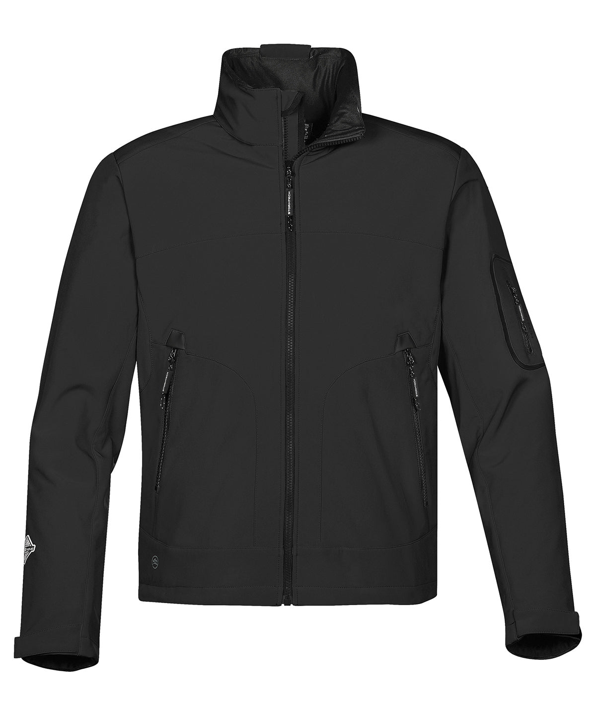 Tryck din logga på Softshelljackor från Stormtech - Anpassa Kryssning softshell i färgen Svart för företag, föreningar och privatpersoner