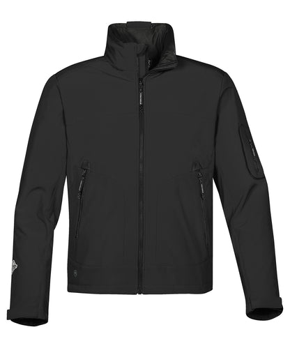 Tryck din logga på Softshelljackor från Stormtech - Anpassa Kryssning softshell i färgen Svart för företag, föreningar och privatpersoner