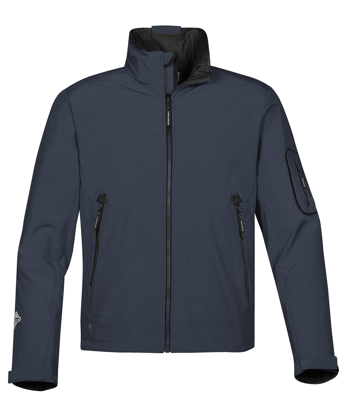 Tryck din logga på Softshelljackor från Stormtech - Anpassa Kryssning softshell i färgen Marinblå för företag, föreningar och privatpersoner