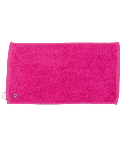 Tryck din logga på Handdukar från Towel City - Anpassa Golfhandduk i lyxutförande i färgen Fuchsia One Size för företag, föreningar och privatpersoner