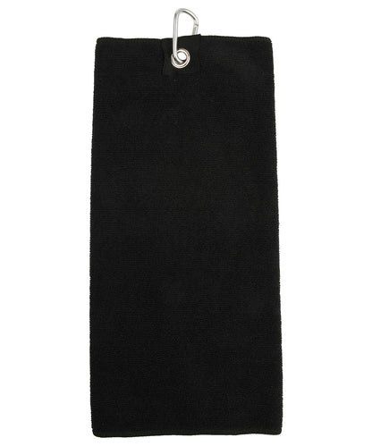 Tryck din logga på Handdukar från Towel City - Anpassa Golfhandduk i mikrofiber i färgen Svart One Size för företag, föreningar och privatpersoner