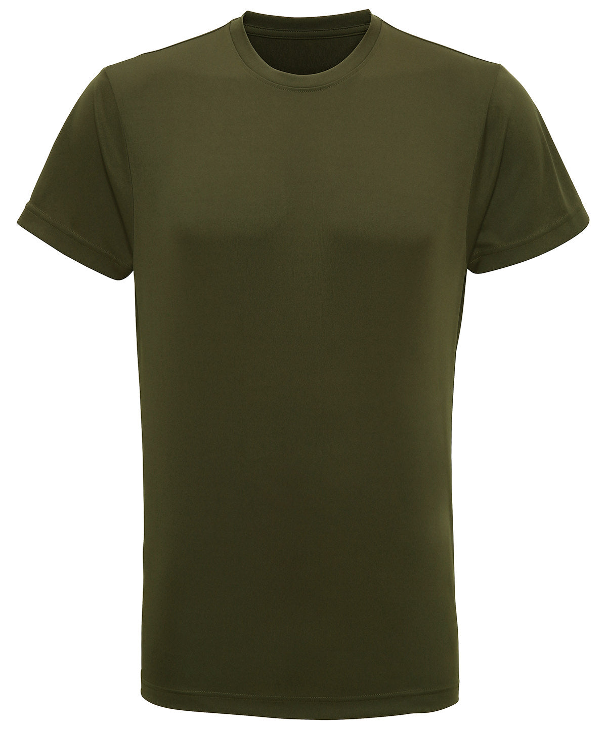 Tryck din logga på T-shirts från TriDri - Anpassa TriDri t-shirt med prestanda i färgen Oliv för företag, föreningar och privatpersoner