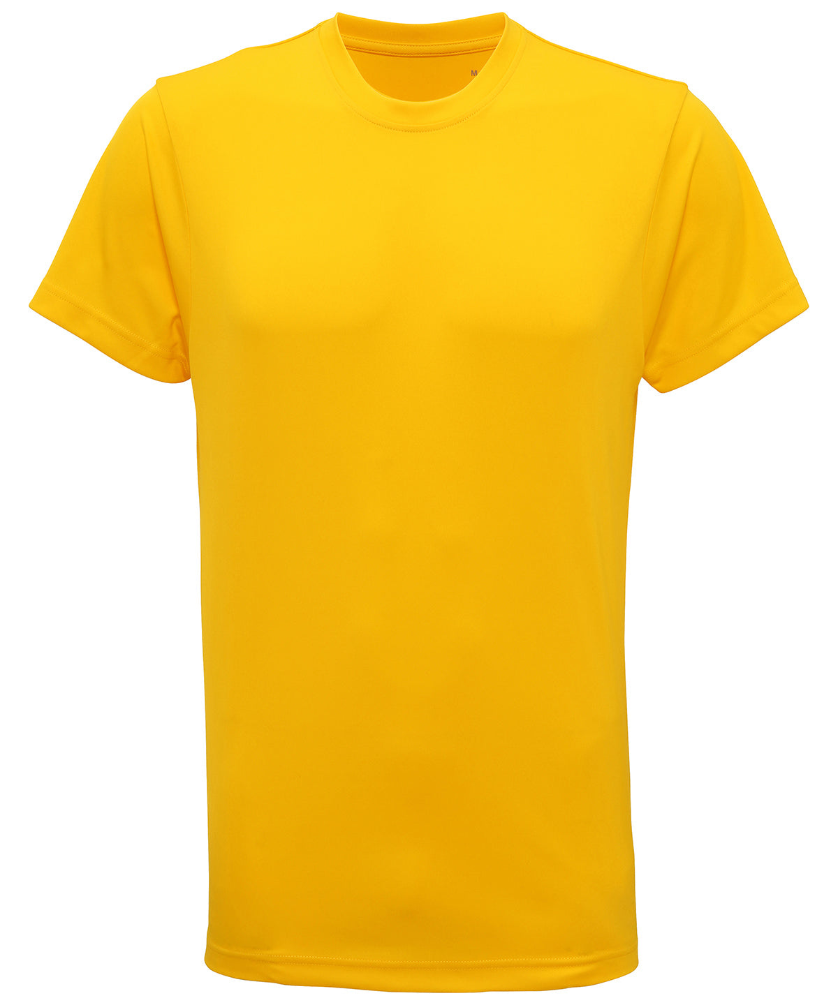 Tryck din logga på T-shirts från TriDri - Anpassa TriDri t-shirt med prestanda i färgen Mellan gul för företag, föreningar och privatpersoner