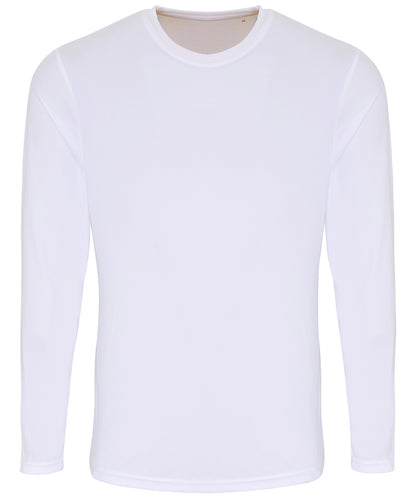 Tryck din logga på T-shirts från TriDri - Anpassa TriDri långärmad prestanda t-shirt i färgen Vit för företag, föreningar och privatpersoner