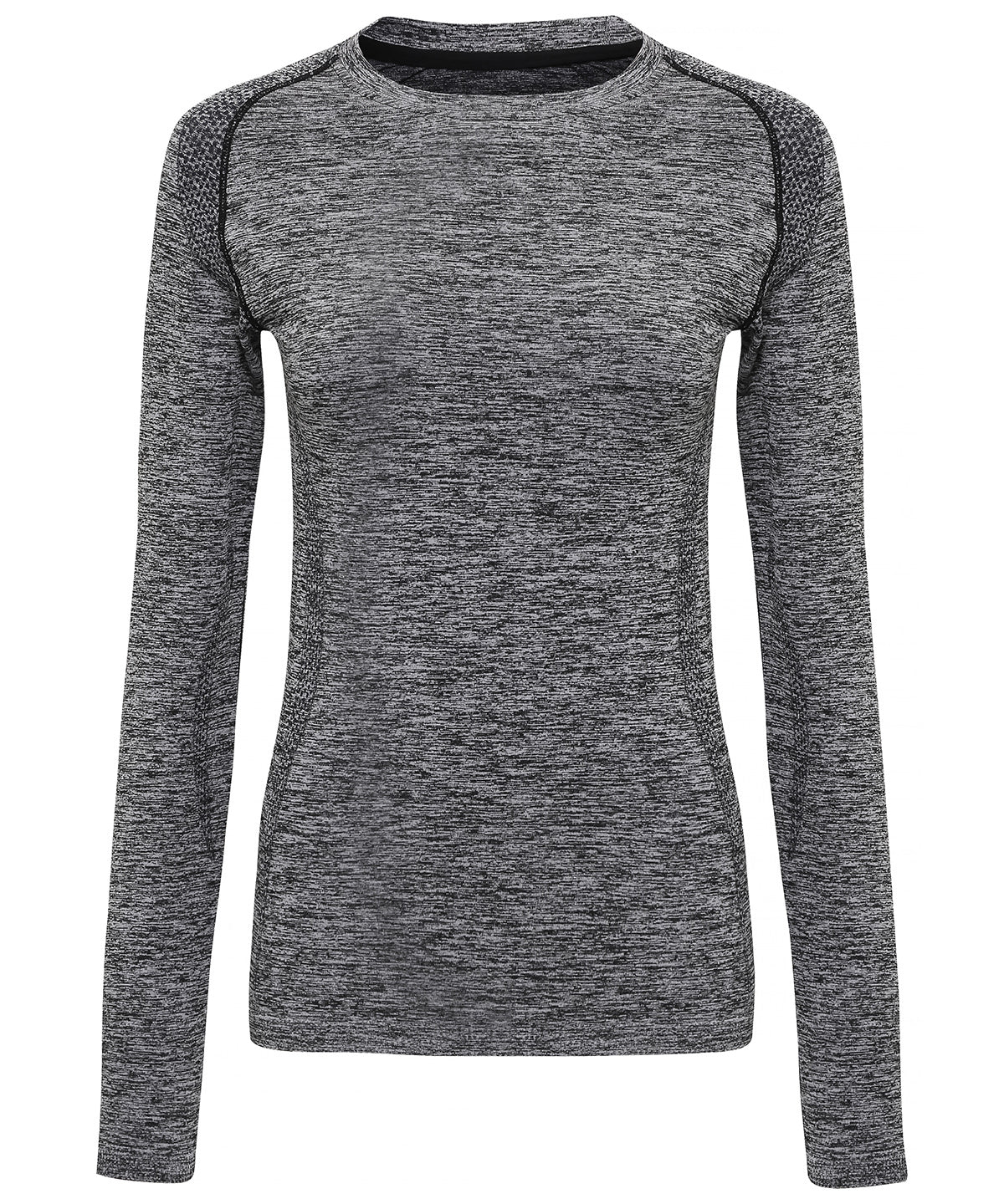 Tryck din logga på T-shirts från TriDri - Anpassa Dam TriDri sömlös '3D fit' långärmad topp med multisportprestanda i färgen Ljunggrå för företag, föreningar och privatpersoner