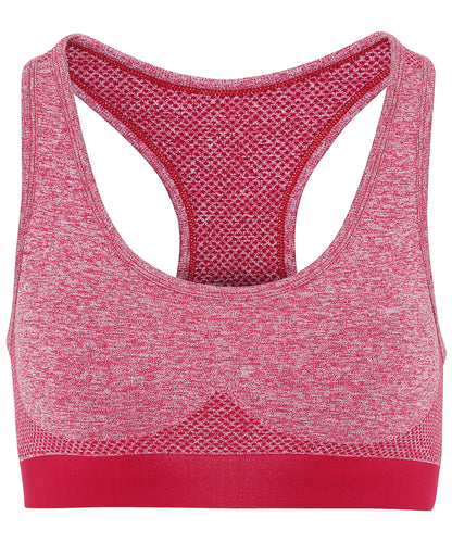 Tryck din logga på Tränings BH från TriDri - Anpassa TriDri sömlös '3D fit' multisport-bh med skulptur i färgen Burgundy för företag, föreningar och privatpersoner
