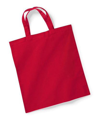 Tryck din logga på Väskor från Westford Mill - Anpassa Bag for Life - Short Handles i färgen Mellan röd One Size för företag, föreningar och privatpersoner