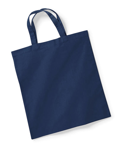Tryck din logga på Väskor från Westford Mill - Anpassa Bag for Life - Short Handles i färgen Marinblå One Size för företag, föreningar och privatpersoner