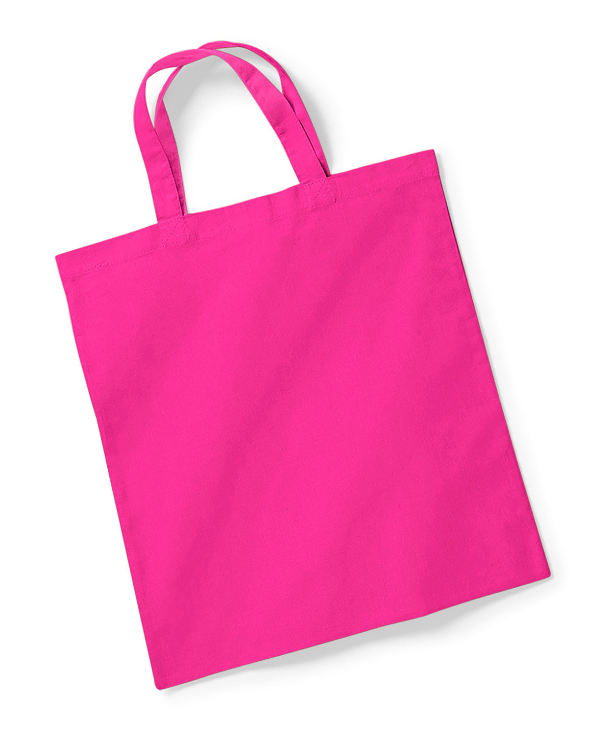 Tryck din logga på Väskor från Westford Mill - Anpassa Bag for Life - Short Handles i färgen Fuchsia One Size för företag, föreningar och privatpersoner