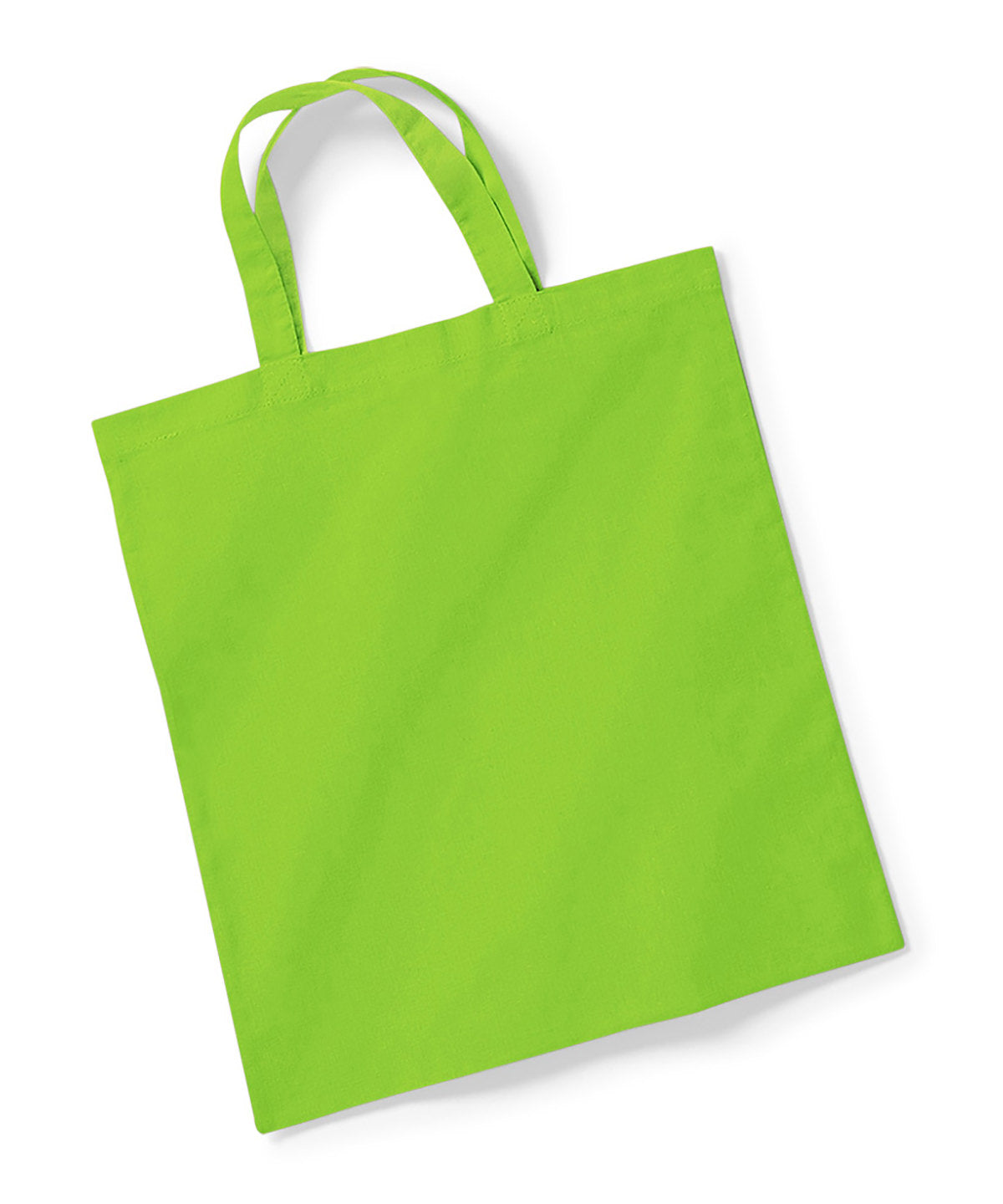 Tryck din logga på Väskor från Westford Mill - Anpassa Bag for Life - Short Handles i färgen Lime One Size för företag, föreningar och privatpersoner