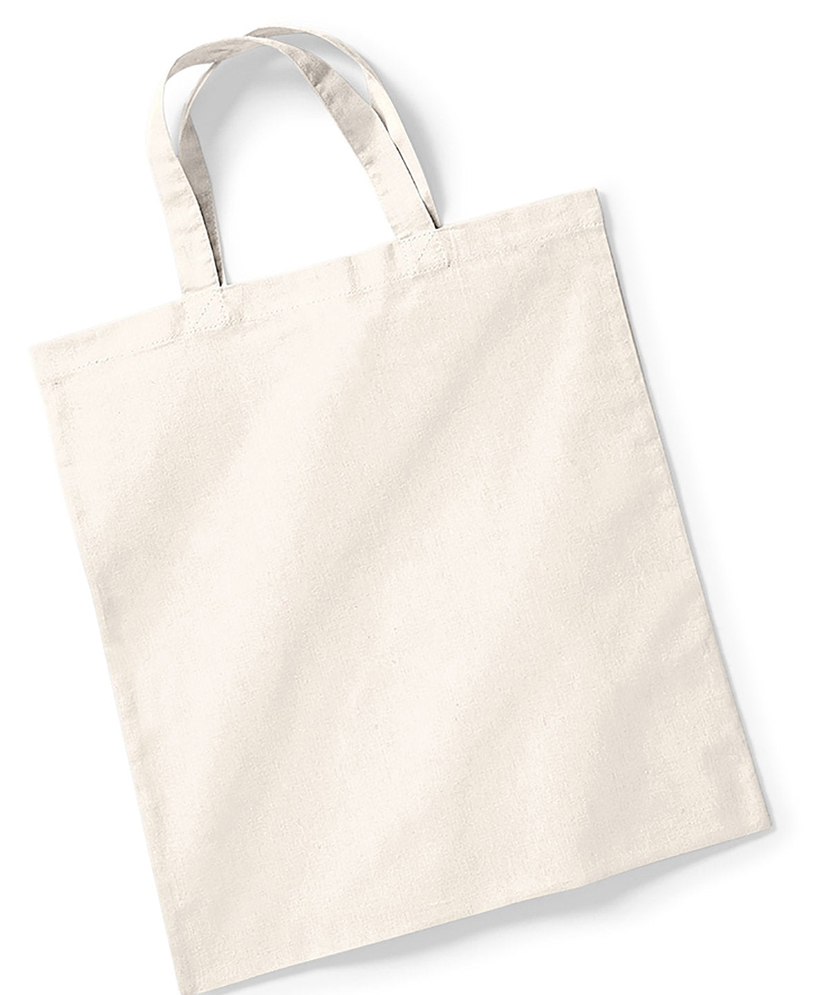 Tryck din logga på Väskor från Westford Mill - Anpassa Bag for Life - Short Handles i färgen Naturligt One Size för företag, föreningar och privatpersoner