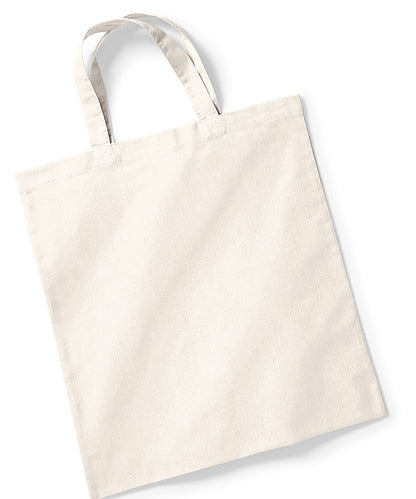 Tryck din logga på Väskor från Westford Mill - Anpassa Bag for Life - Short Handles i färgen Naturligt One Size för företag, föreningar och privatpersoner
