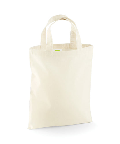 Tryck din logga på Väskor från Westford Mill - Anpassa Mini Bag for Life i färgen Naturligt One Size för företag, föreningar och privatpersoner
