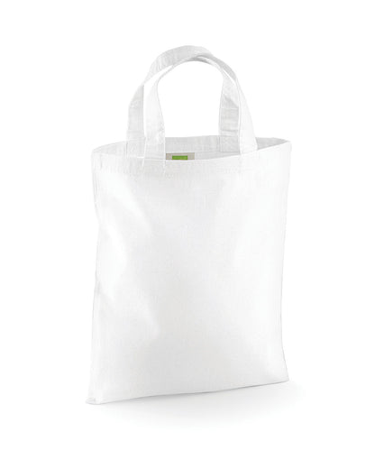 Tryck din logga på Väskor från Westford Mill - Anpassa Mini Bag for Life i färgen Vit One Size för företag, föreningar och privatpersoner