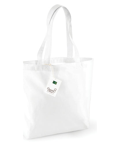 Tryck din logga på Väskor från Westford Mill - Anpassa EarthAware Organic Classic Shopper i färgen Vit One Size för företag, föreningar och privatpersoner
