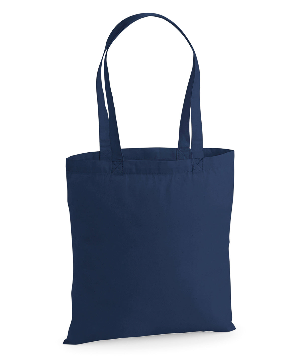 Tryck din logga på Väskor från Westford Mill - Anpassa Premium Cotton Tote i färgen Marinblå One Size för företag, föreningar och privatpersoner