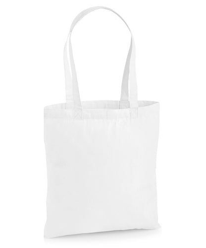 Tryck din logga på Väskor från Westford Mill - Anpassa Premium Cotton Tote i färgen Vit One Size för företag, föreningar och privatpersoner