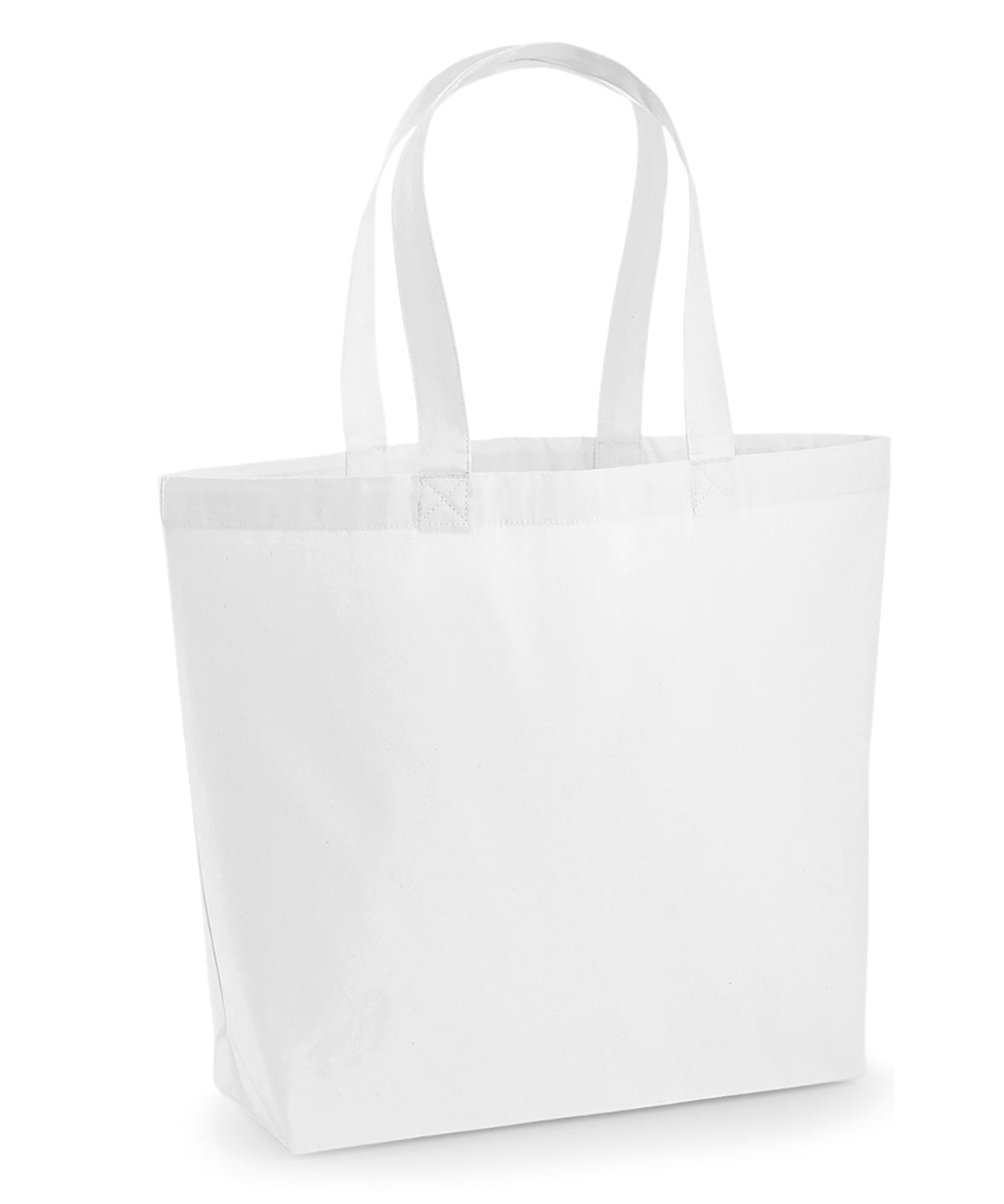 Tryck din logga på Väskor från Westford Mill - Anpassa Premium Cotton Maxi Tote i färgen Vit One Size för företag, föreningar och privatpersoner