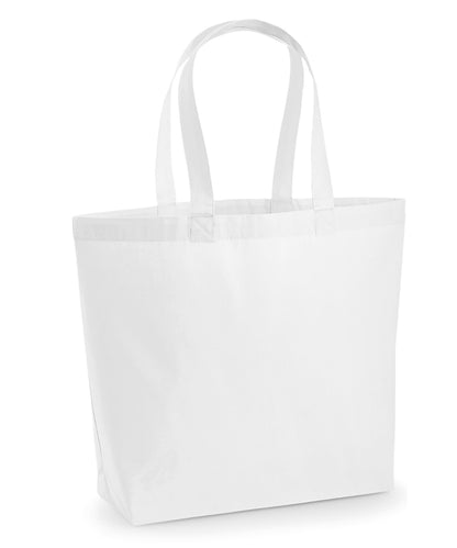 Tryck din logga på Väskor från Westford Mill - Anpassa Premium Cotton Maxi Tote i färgen Vit One Size för företag, föreningar och privatpersoner