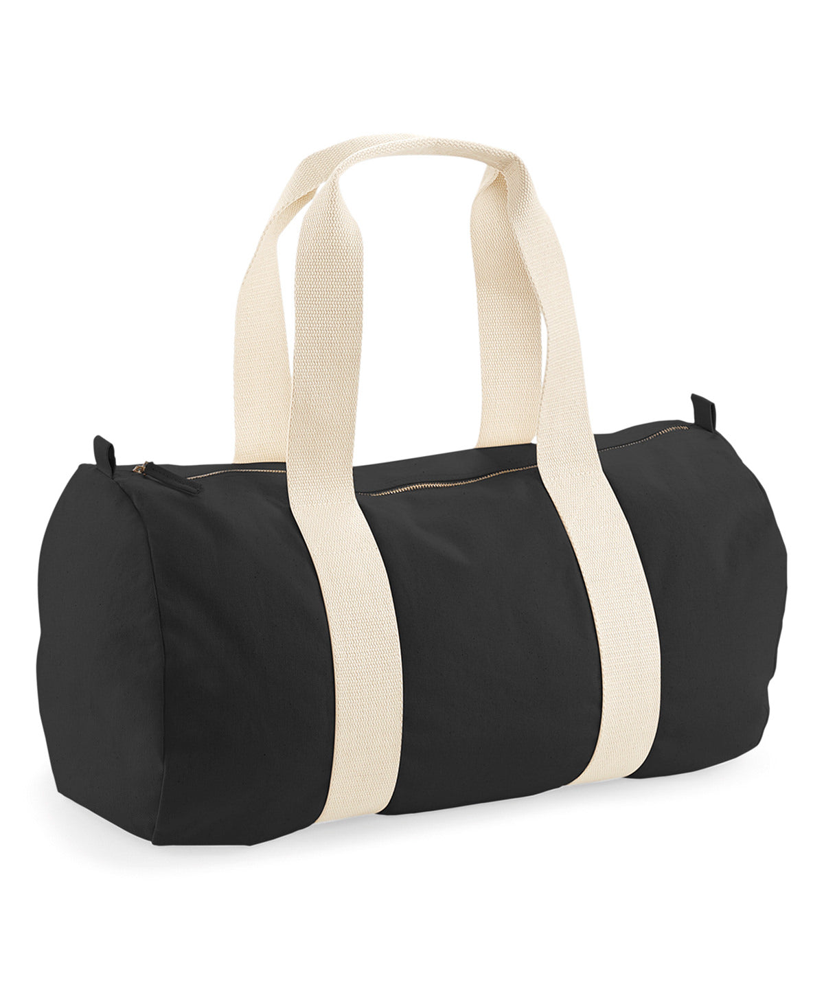 Tryck din logga på Väskor från Westford Mill - Anpassa EarthAware Organic Barrel Bag i färgen Svart One Size för företag, föreningar och privatpersoner